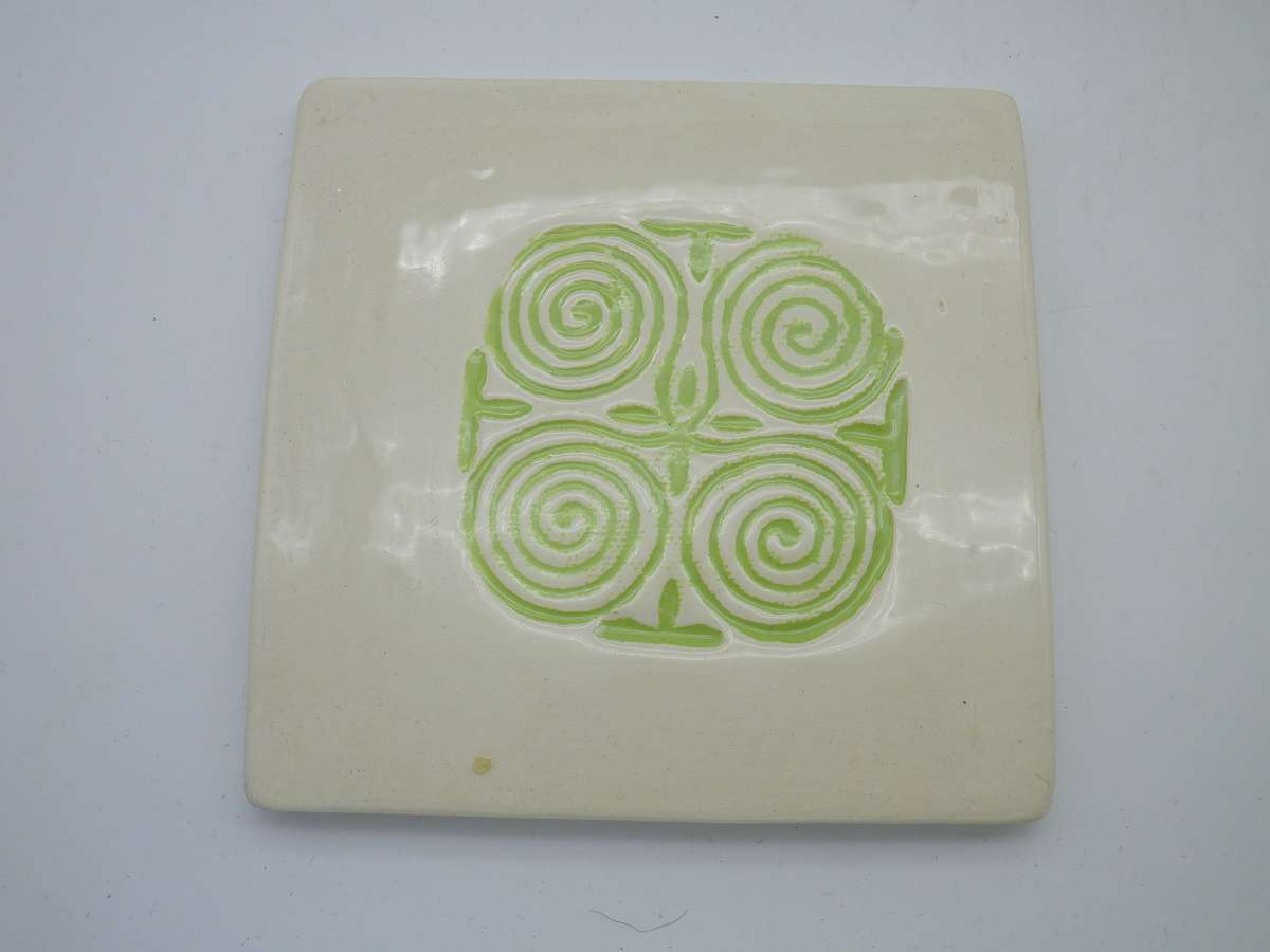 FOR LOUISE ONLY PLEASE!! EIGHT Hand Made 10cm square glazed ceramic tiles. Lovely!