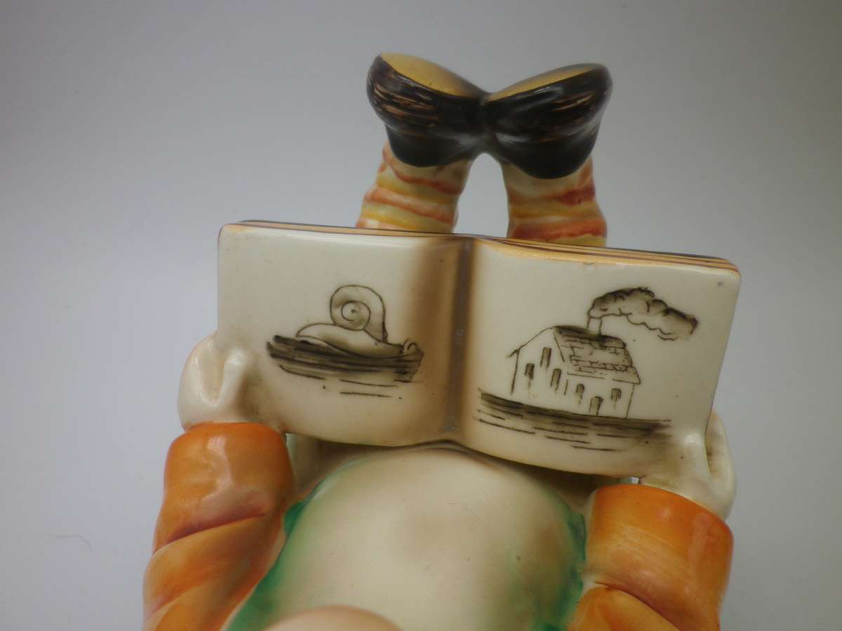 Pair Porcelain Vintage BOOKENDS - little boy & girl reading. Japan Hummel Reproduction 15x12x10cm