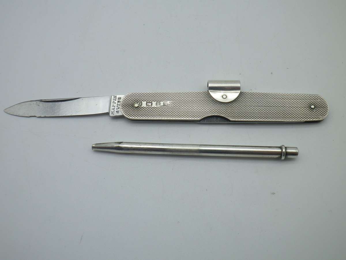 Hallmarked Sterling Silver penknife & pencil combo. Mappin & Webb Birmingham 1931