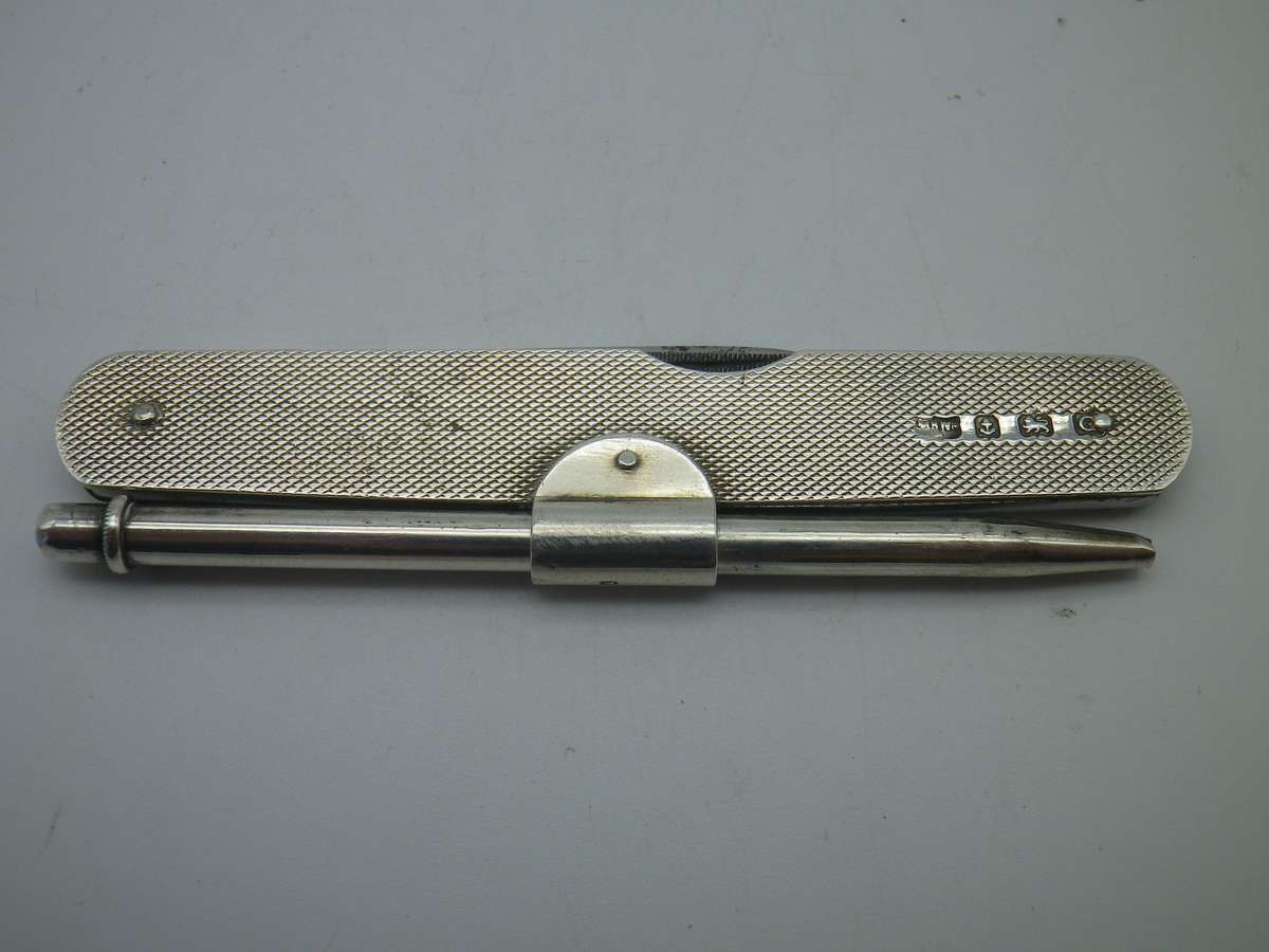 Hallmarked Sterling Silver penknife & pencil combo. Mappin & Webb Birmingham 1931