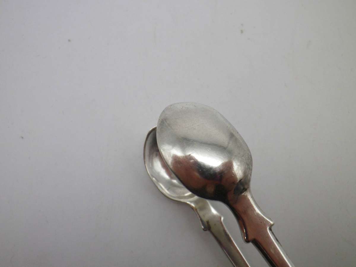 Rare Exeter Silver! Large Hallmarked Silver Sugar tongs. Exeter, 1850 John Stone. 14cm 40grams
