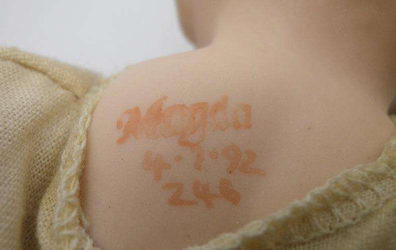 TWO Vintage 1992 Porcelain dolls. Named & Numbered. 15cms