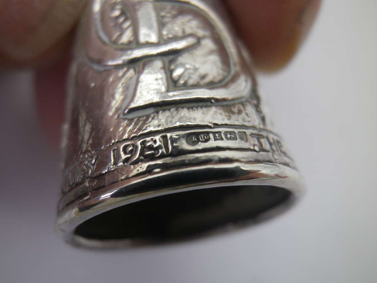 Pair Hallmarked Silver THIMBLES Charles & Diana's Wedding 7g  Birmingham 1981 Boxed