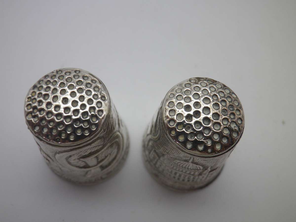 Pair Hallmarked Silver THIMBLES Charles & Diana's Wedding 7g  Birmingham 1981 Boxed