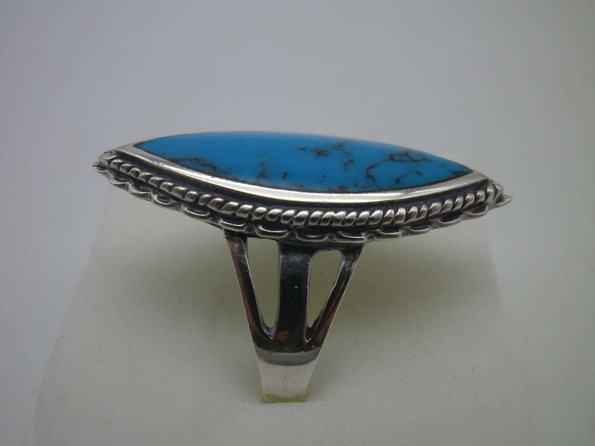 FOR SILVER74 ONLY PLEASE! Sterling Silver & Turquoise Vintage ring. Size Q 1/2. 5.27g