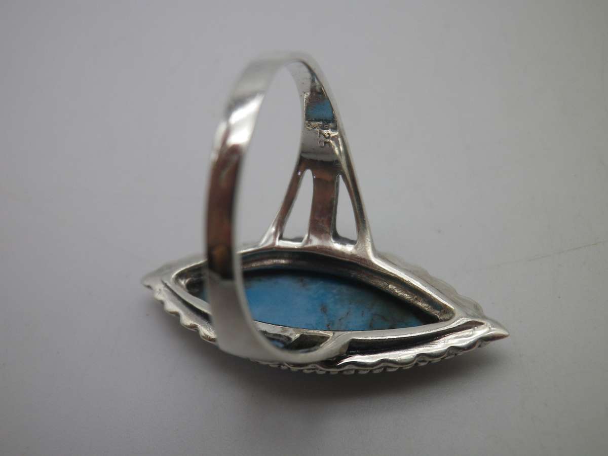 FOR SILVER74 ONLY PLEASE! Sterling Silver & Turquoise Vintage ring. Size Q 1/2. 5.27g