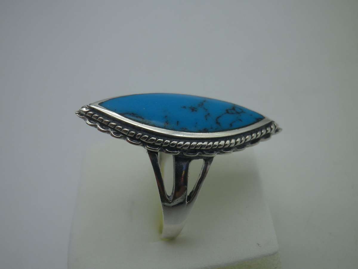 FOR SILVER74 ONLY PLEASE! Sterling Silver & Turquoise Vintage ring. Size Q 1/2. 5.27g