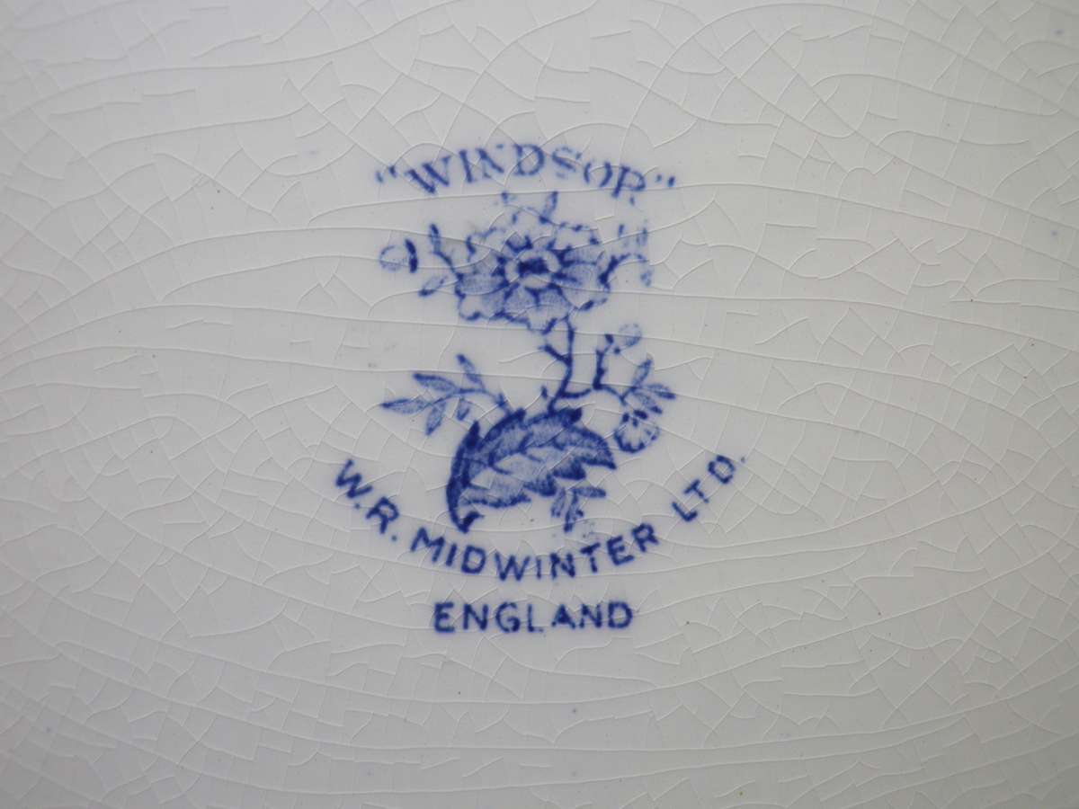 Lovely Vintage Blue & White Porcelain Large Oval Serving platter.  "Windsor" Midwinter, England