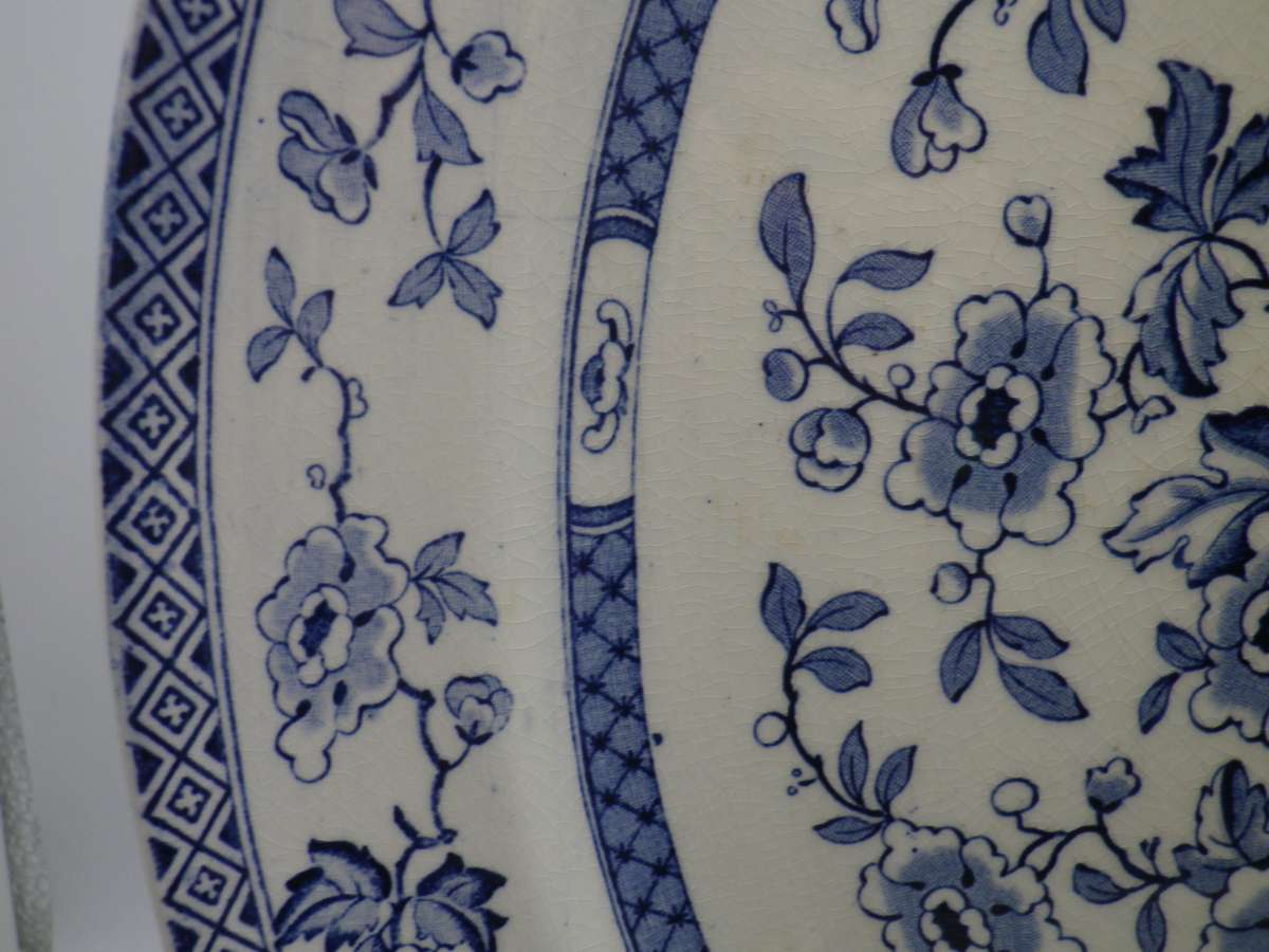 Lovely Vintage Blue & White Porcelain Large Oval Serving platter.  "Windsor" Midwinter, England