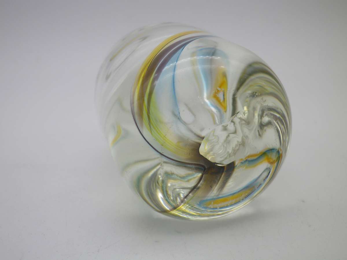 DAVID READE Glass Scent perfume bottle with stopper.  Designer SA ART GLASS 10 x 4.5cm