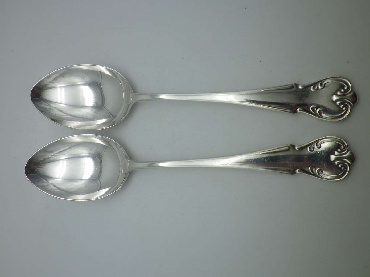 PAIR A1 Silver plated Vintage Serving Spoons. ASHBERRY. 22cm
