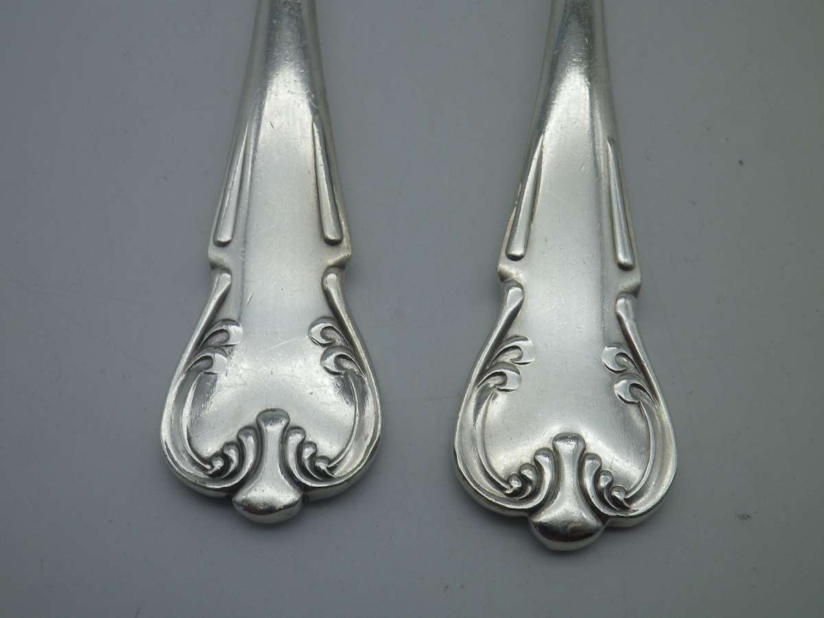 PAIR A1 Silver plated Vintage Serving Spoons. ASHBERRY. 22cm