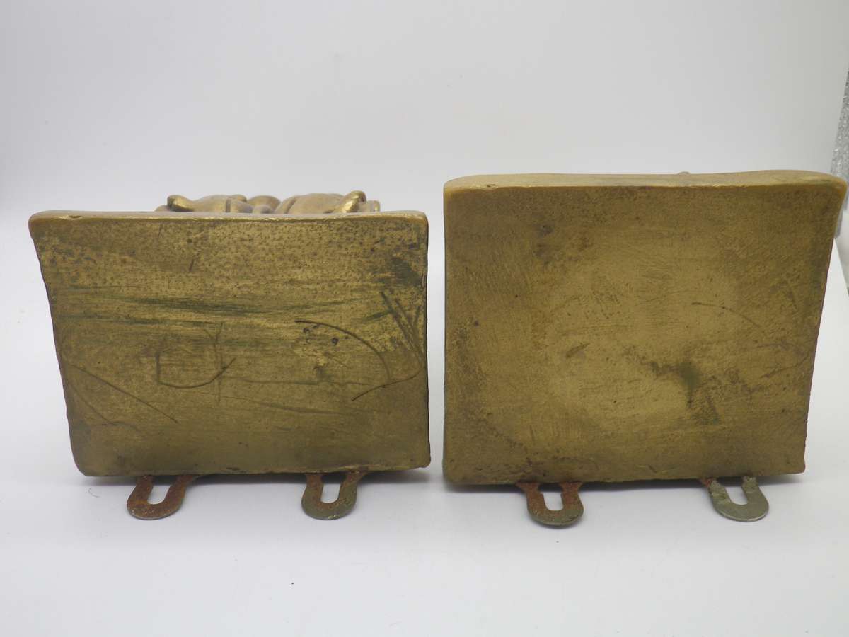 PAIR GILT PAINTED WOODEN WALL SCONCES BRACKETS. Near Perfect pair. 17CM