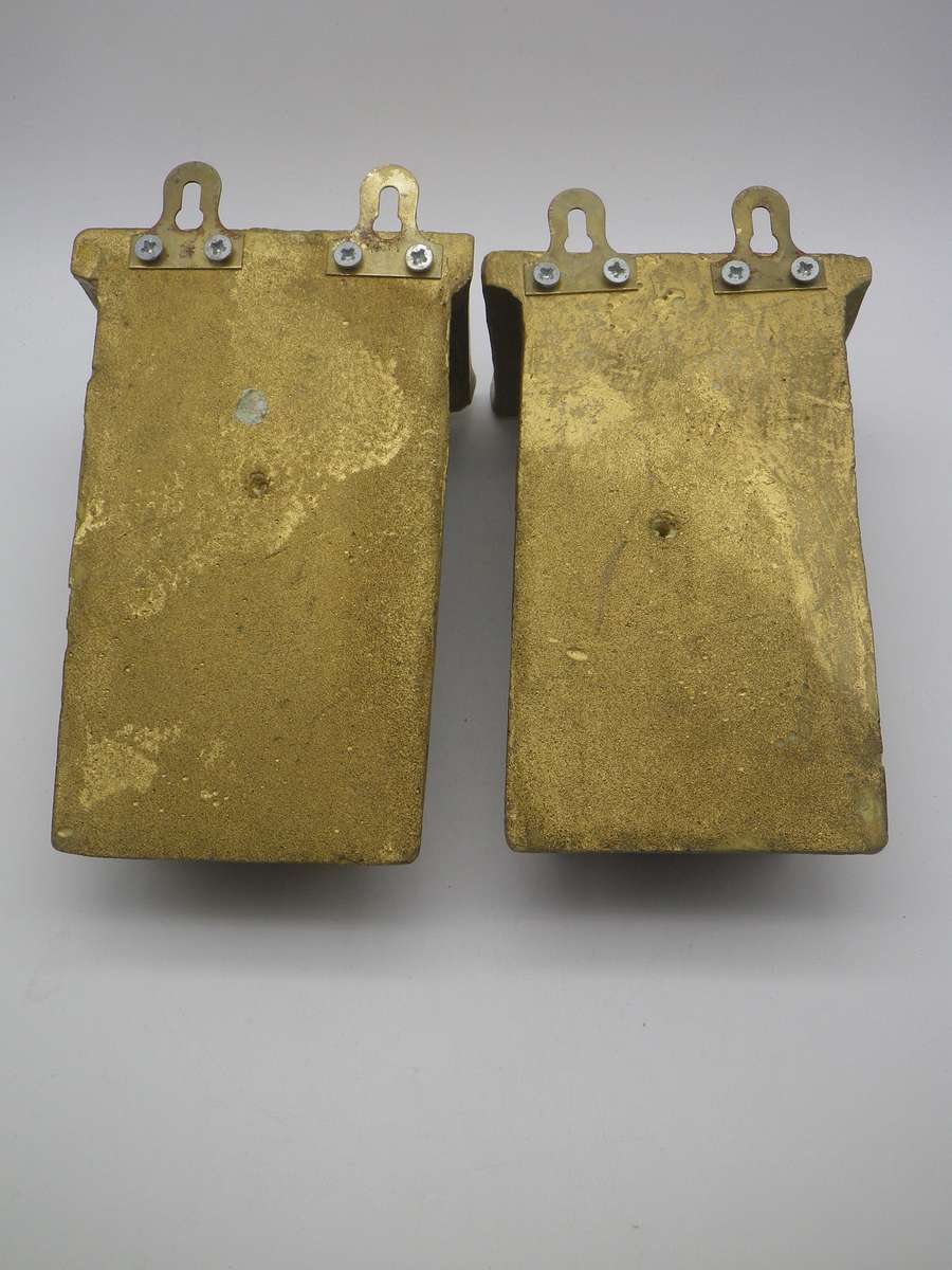 PAIR GILT PAINTED WOODEN WALL SCONCES BRACKETS. Near Perfect pair. 17CM
