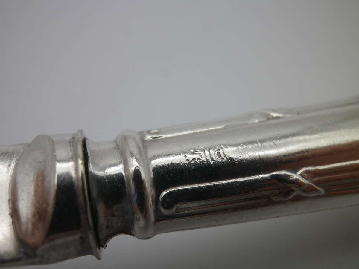 Pair Antique Sterling Silver Butter knives. Sheffield, 1921. Frederick C Asman & Co.