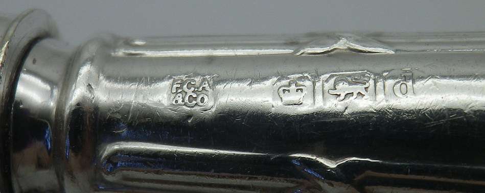 Pair Antique Sterling Silver Butter knives. Sheffield, 1921. Frederick C Asman & Co.