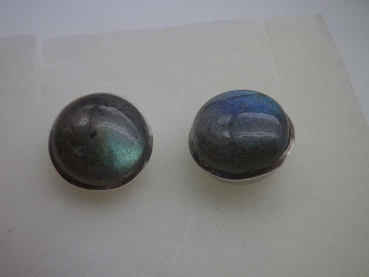 Sterling Silver & LABRADORITE Quality Vintage Stud earrings.