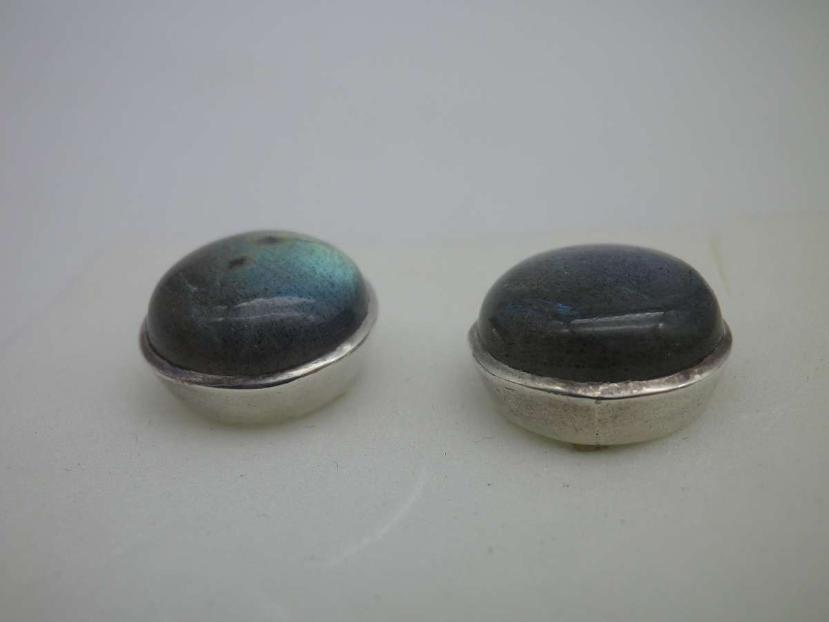 Sterling Silver & LABRADORITE Quality Vintage Stud earrings.