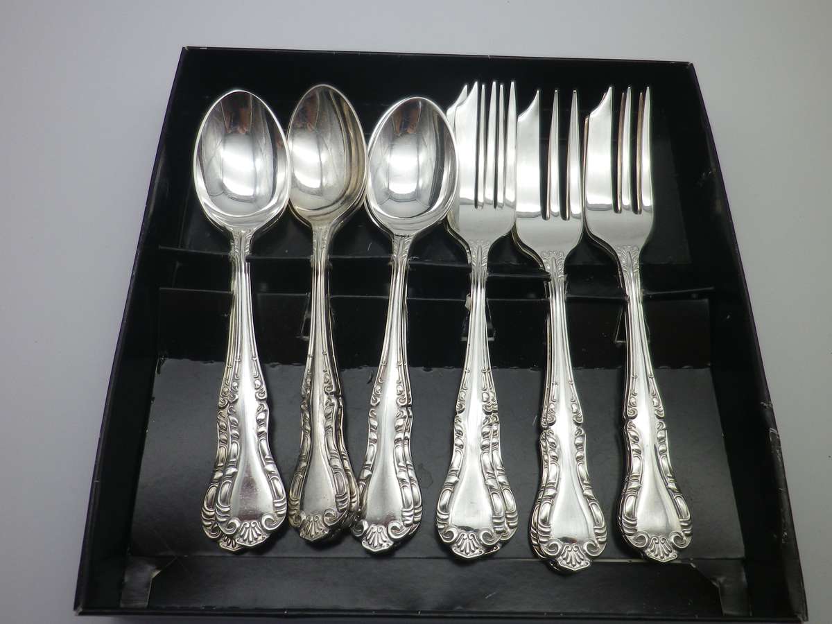 MAPPIN & WEBB silver plated 6 teaspoons & 6 cake forks