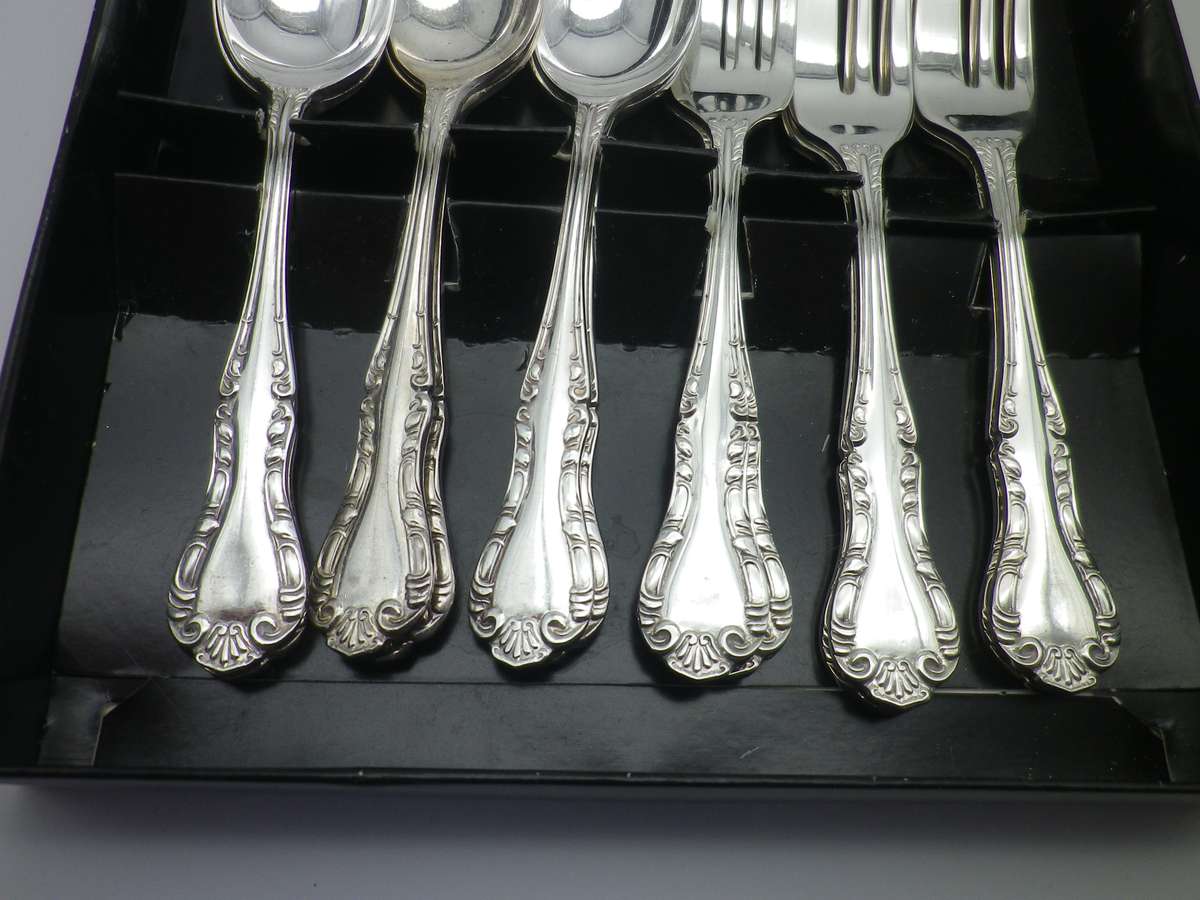MAPPIN & WEBB silver plated 6 teaspoons & 6 cake forks
