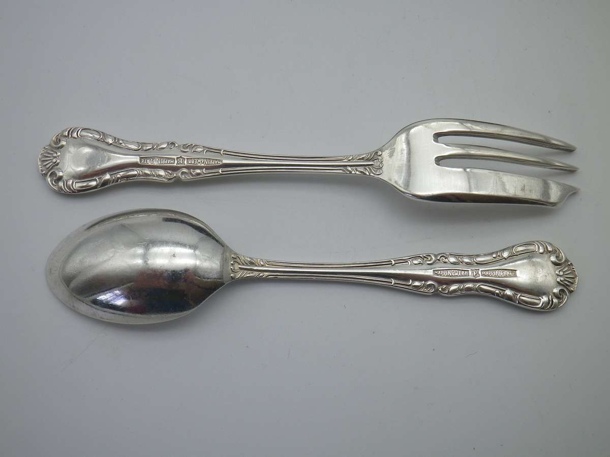 MAPPIN & WEBB silver plated 6 teaspoons & 6 cake forks