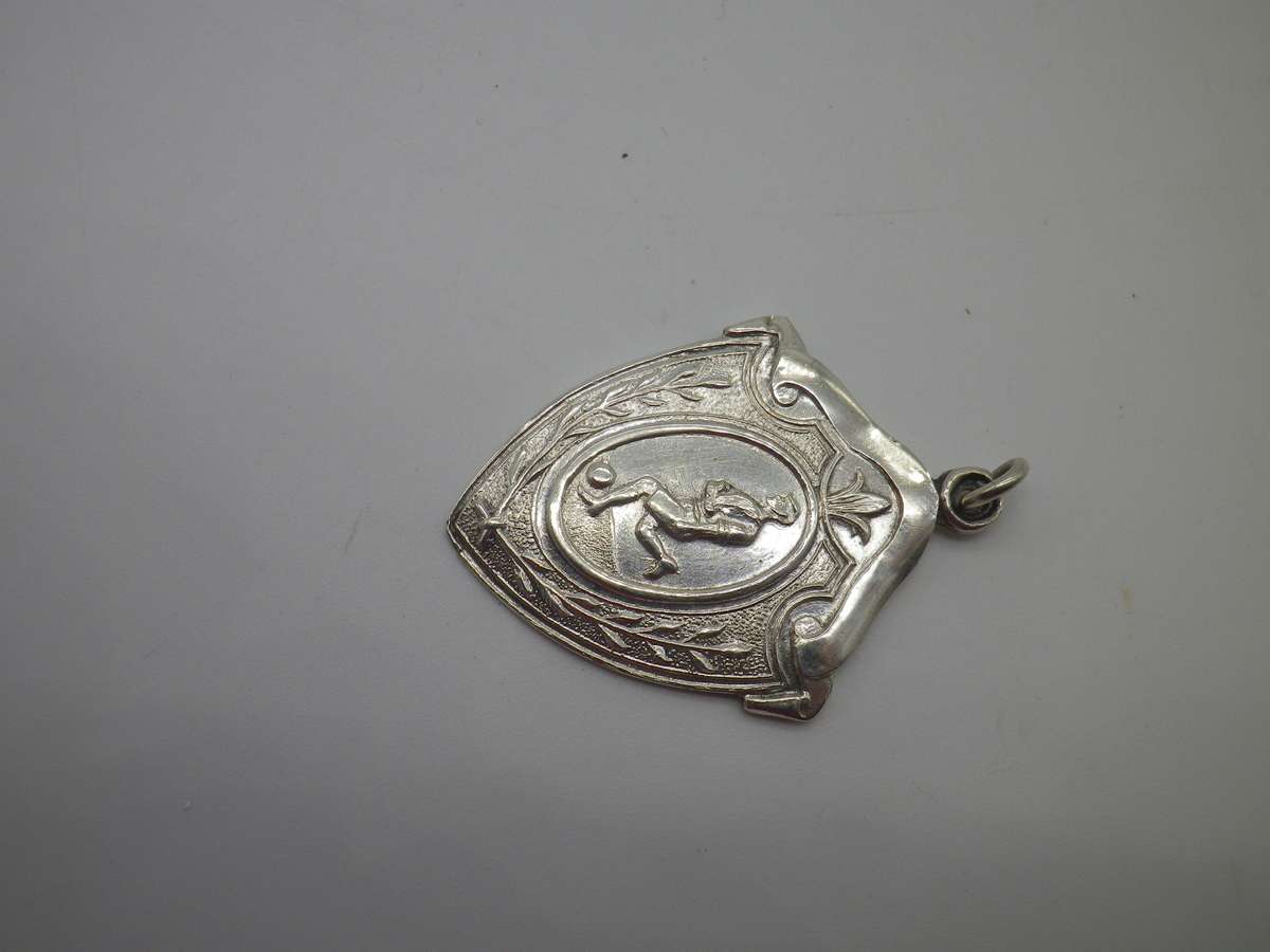 Vintage Hallmarked Silver Soccer Award Fob Medal. 1953. "Cup final Winners Medal" 4x2.8cm 7.6g
