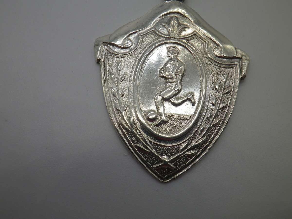 Vintage Hallmarked Silver Soccer Award Fob Medal. 1953. "Cup final Winners Medal" 4x2.8cm 7.6g