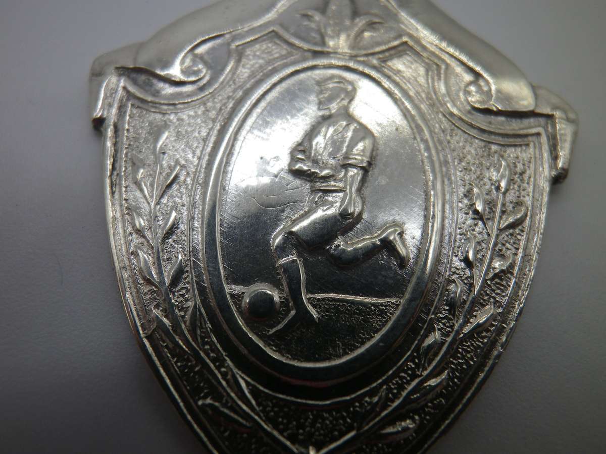 Vintage Hallmarked Silver Soccer Award Fob Medal. 1953. "Cup final Winners Medal" 4x2.8cm 7.6g