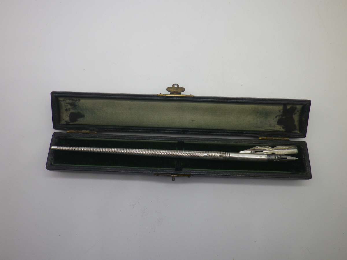 FOR MARIUS ONLY PLEASE! Antique Hallmarked Silver dip pen.  Birmingham, 1899 Maker James Fenton