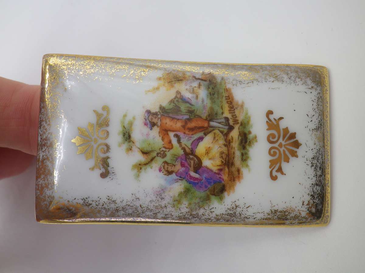 LIMOGES FRANCE Porcelain Book Shape Trinket box. 6.5 x 4.5cm