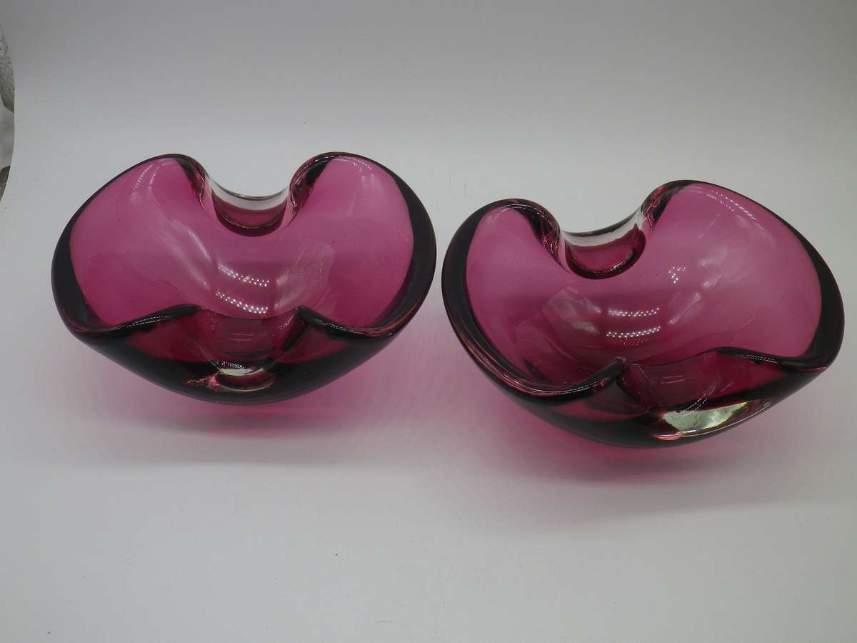 Pair Good quality Glass nut or bon bon Vintage bowls.