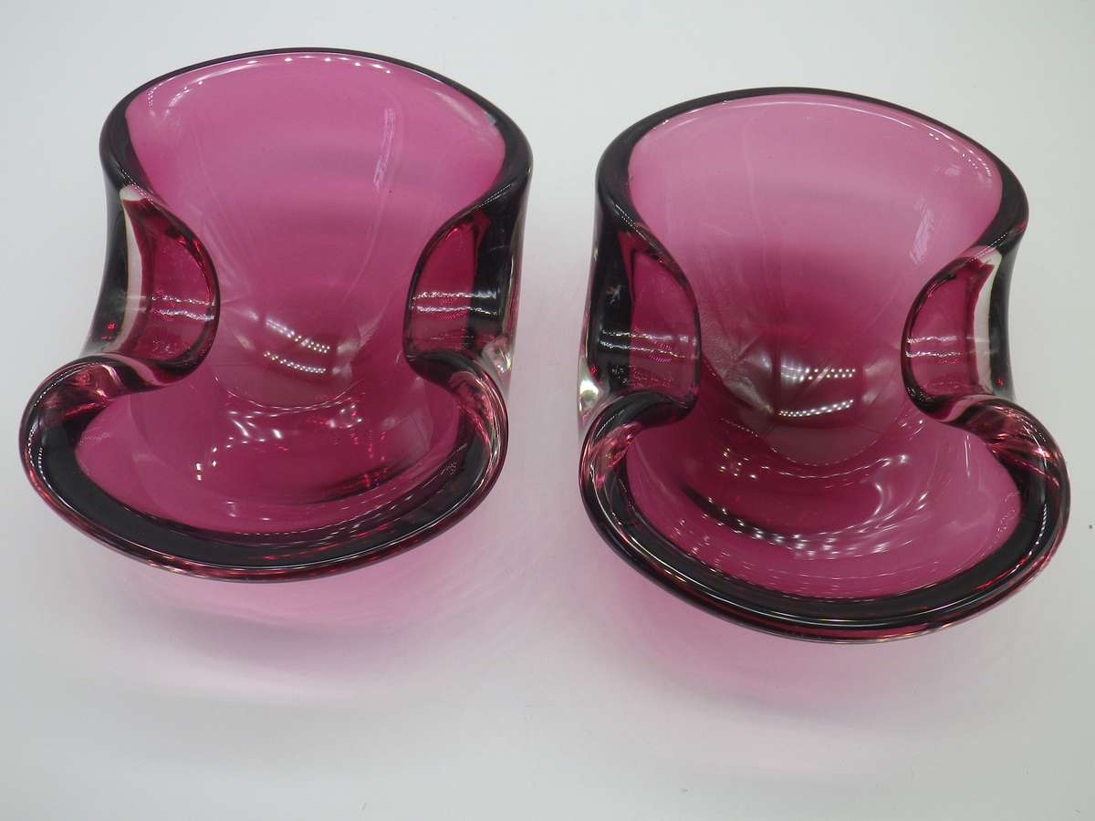 Pair Good quality Glass nut or bon bon Vintage bowls.