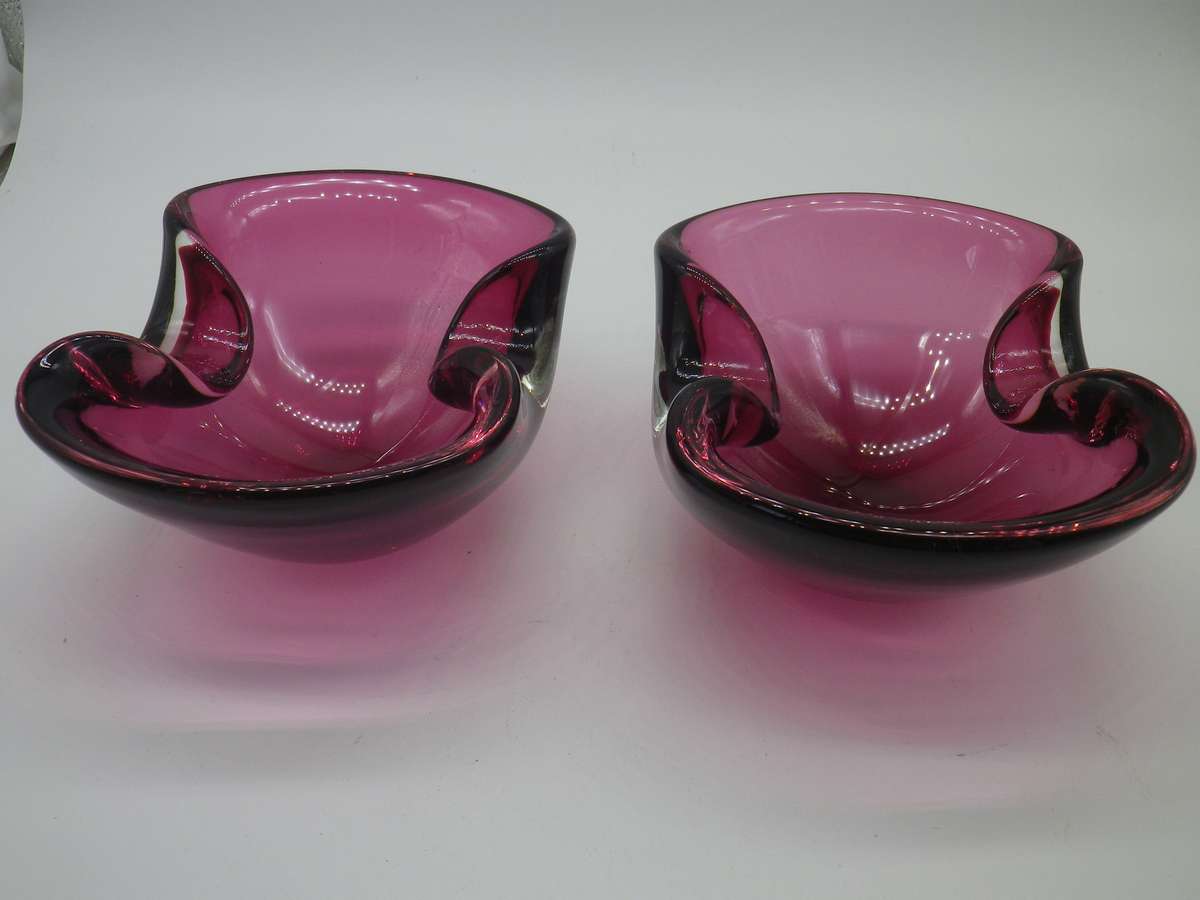 Pair Good quality Glass nut or bon bon Vintage bowls.