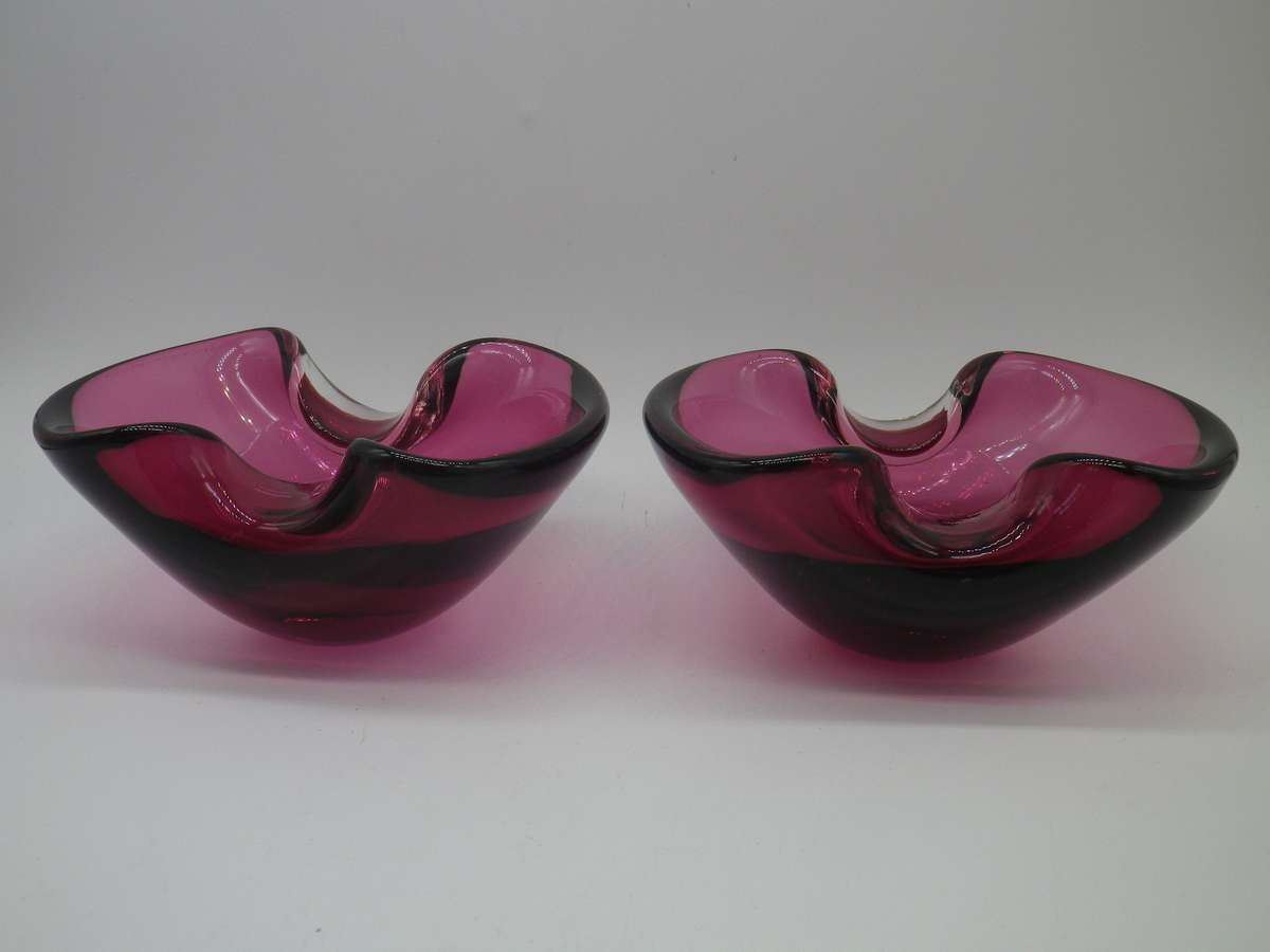 Pair Good quality Glass nut or bon bon Vintage bowls.