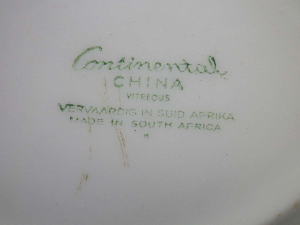 Old SA Railways Side Plate. Continental China.