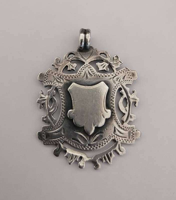Hallmarked Sterling Silver Large Fob Medal.  Birmingham, 1900. 10.47 g 4x3cm