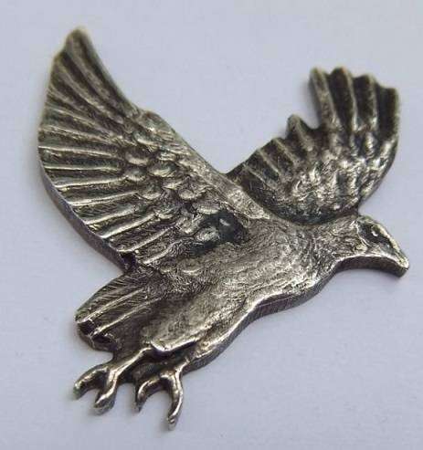 Vintage STERLING SILVER OWL, BLUE CRANE & EAGLE. Flat- to apply to furniture decor etc.
