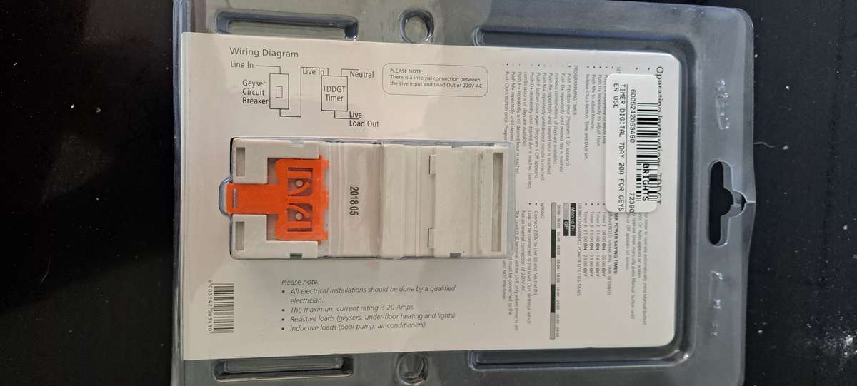 7-Day Digital Geyser/Pool Timer TDDGT ( Brand New Sealed)