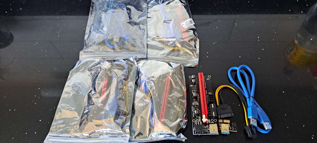 5 x PCI-E Riser Cards Brand New Sealed