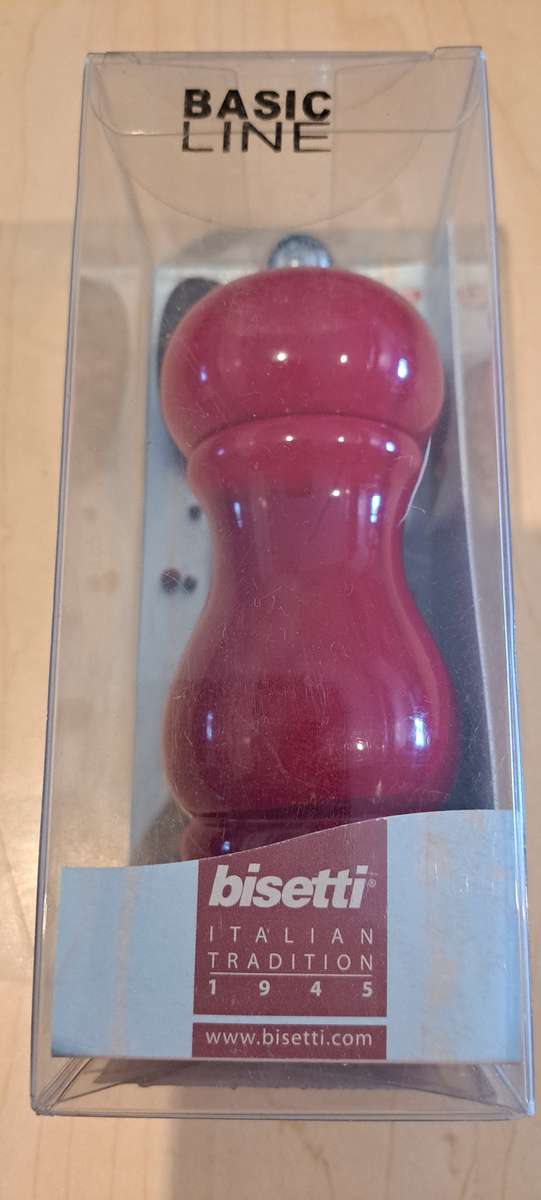 Bisetti Pepper Mill Red 13 cm Brand New Sealed