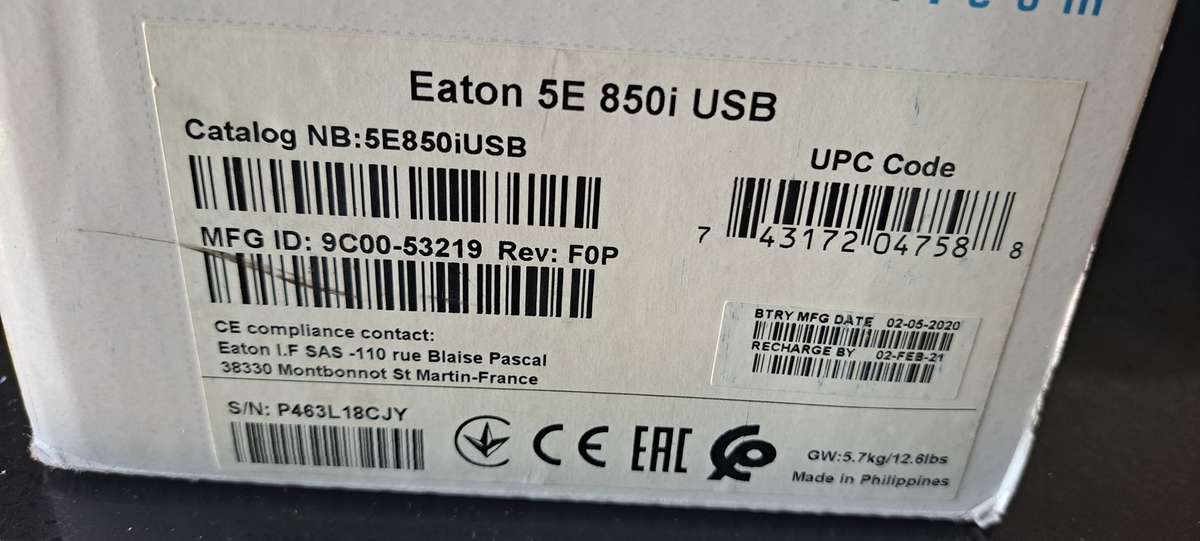 Eaton 850VA UPS (E5 850i)