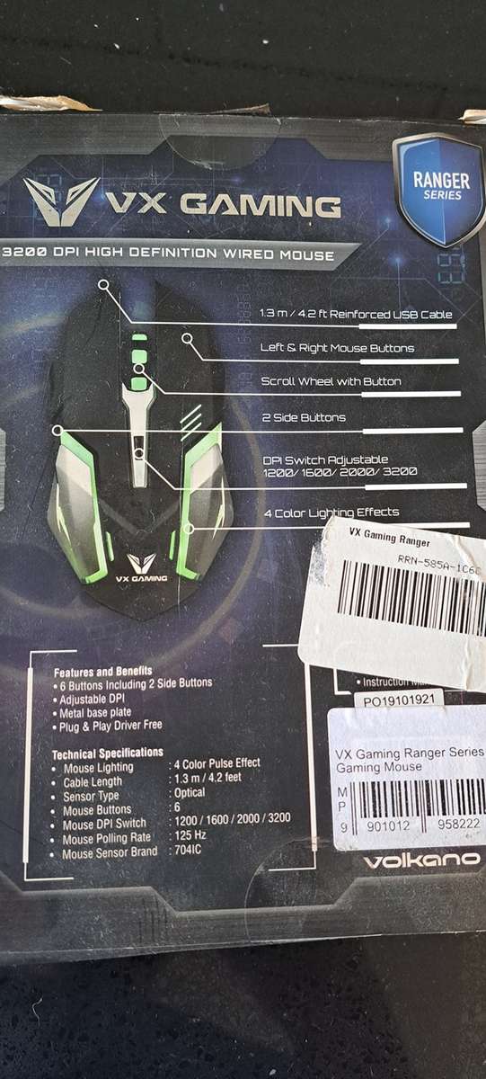 VX Gaming Ranger Gaming Mouse The VX Gaming Ranger Gaming Mouse With 6 Buttons ( Brand New)