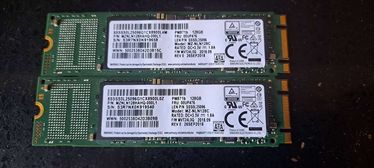 2 x SATA SSD M.2 128GB 1005 Working Codition
