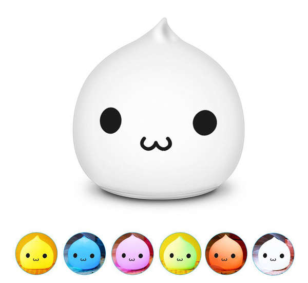 Battery Powered 7 Colors Water Drop Silicone LED Night Light,Touch Sensor Lovely Sweet Household Dec