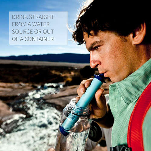 Portable Camping Water Filter Emergency Drinking Water Filtration Straw