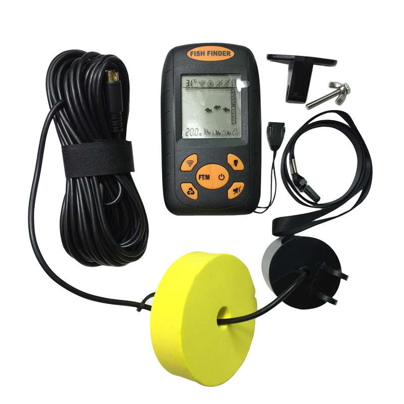 Portable FishFinder with Wired Sonar Sensor Transducer & LCD Display