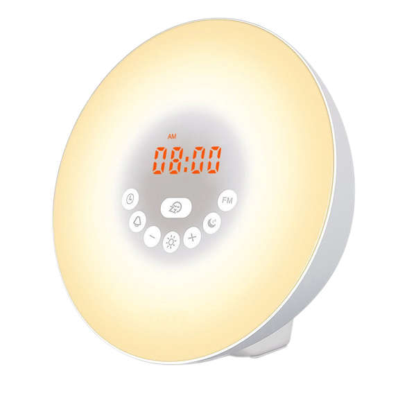 Sunrise Alarm Clock, Digital Clock, Wake Up Light with 6 Nature Sounds, FM Radio and Touch Control (