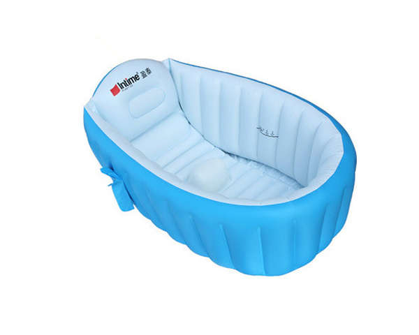 Inflatable Baby Bathtub, Kid Infant Toddler Infant Newborn Inflatable Foldable Shower Pool (blue)