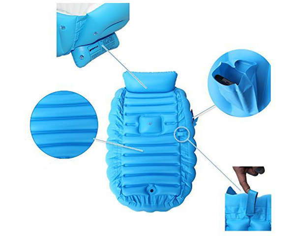 Inflatable Baby Bathtub, Kid Infant Toddler Infant Newborn Inflatable Foldable Shower Pool (blue)