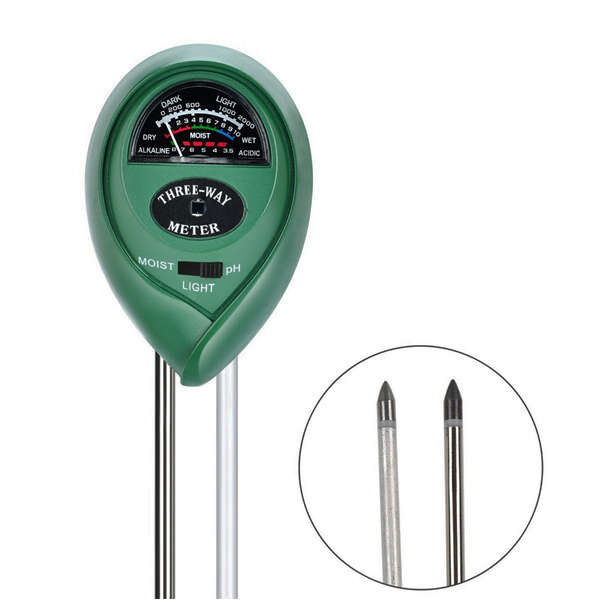 3-in-1 Soil Meter for Moisture, Light and pH / acidity Meter Plant Tester for Gardener or Planter